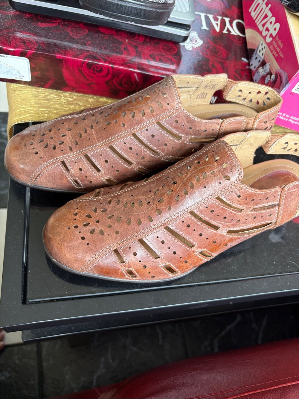 Romika Barbados Perforated Leather Women's Lightweight Sandals, sz 38